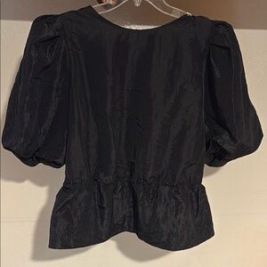 Elegant Black Puff Sleeve Top